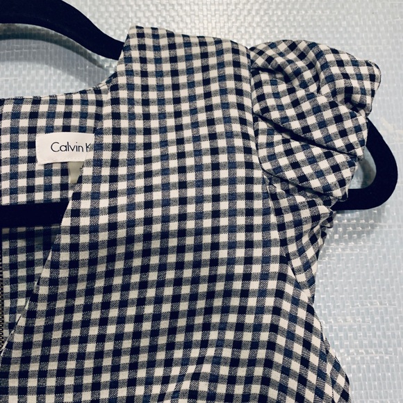 Calvin Klein V Neck Gingham Sheath Dress - Picture 4 of 7